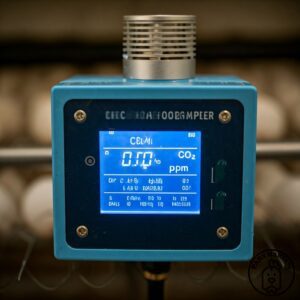 نصب سنسورهای CO2 در دستگاه جوجه کشی برای نظارت بر غلظت گاز و جلوگیری از افزایش بیش از حد CO2 که ممکن است بر رشد جنین تاثیر منفی بگذار